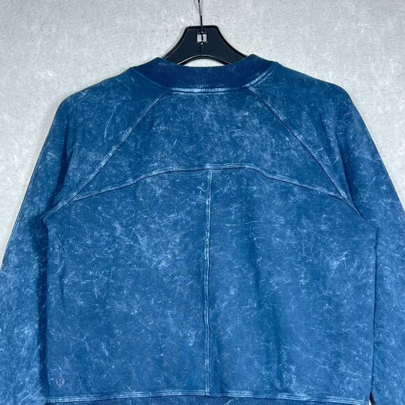 Lululemon Sweatshirt Womens 6 Blue Ready To Roll Crew Dye In Acid Rubber Dye - Picture 5 of 10